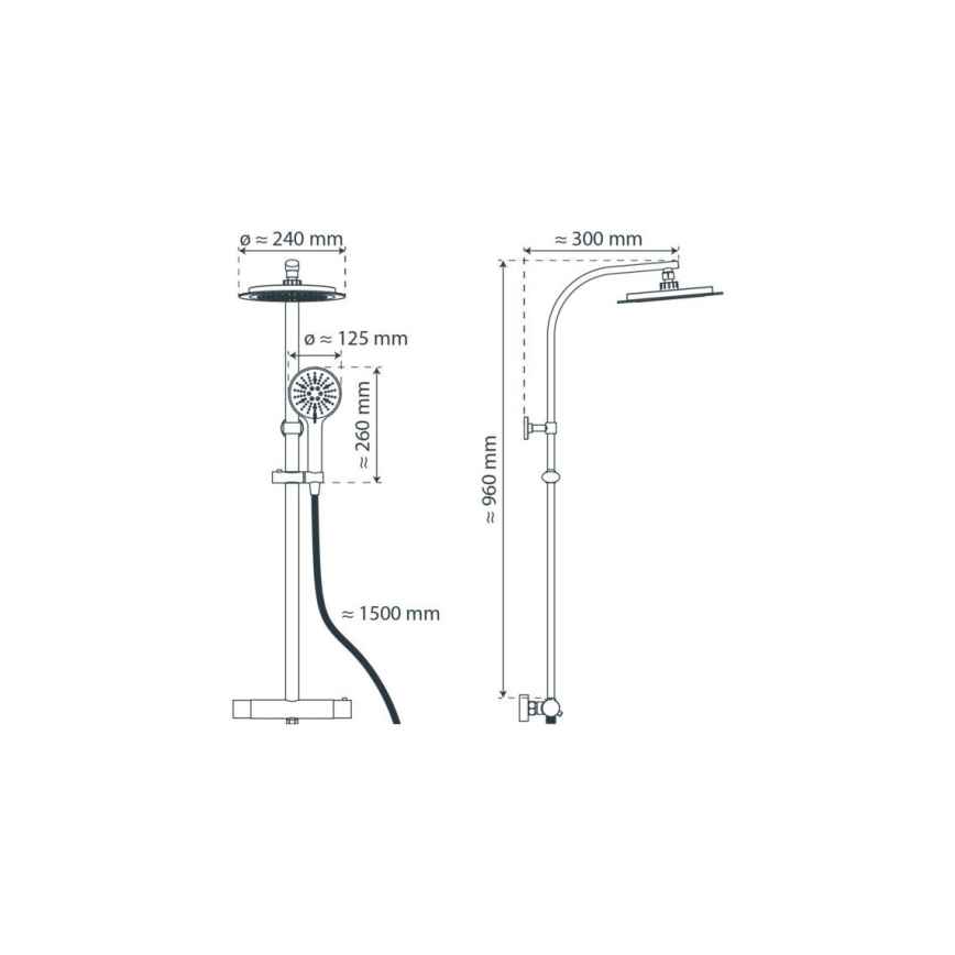 Schütte 60046 - dušikomplekt termostaatsegistiga MADURA FRESH läikiv kroom