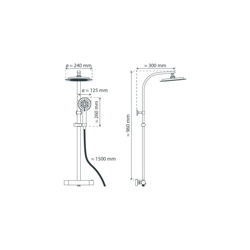 Schütte 60076 - dušikomplekt termostaatsegistiga MADURA FRESH must