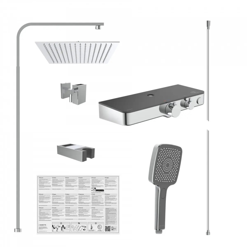 Schütte 60531 - Dušikomplekt termostaatsegistiga OCEAN, läikiv kroom/antratsiit