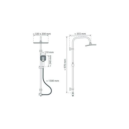 Schütte 60660 - dušikomplekt MALLORCA, läikiv kroom