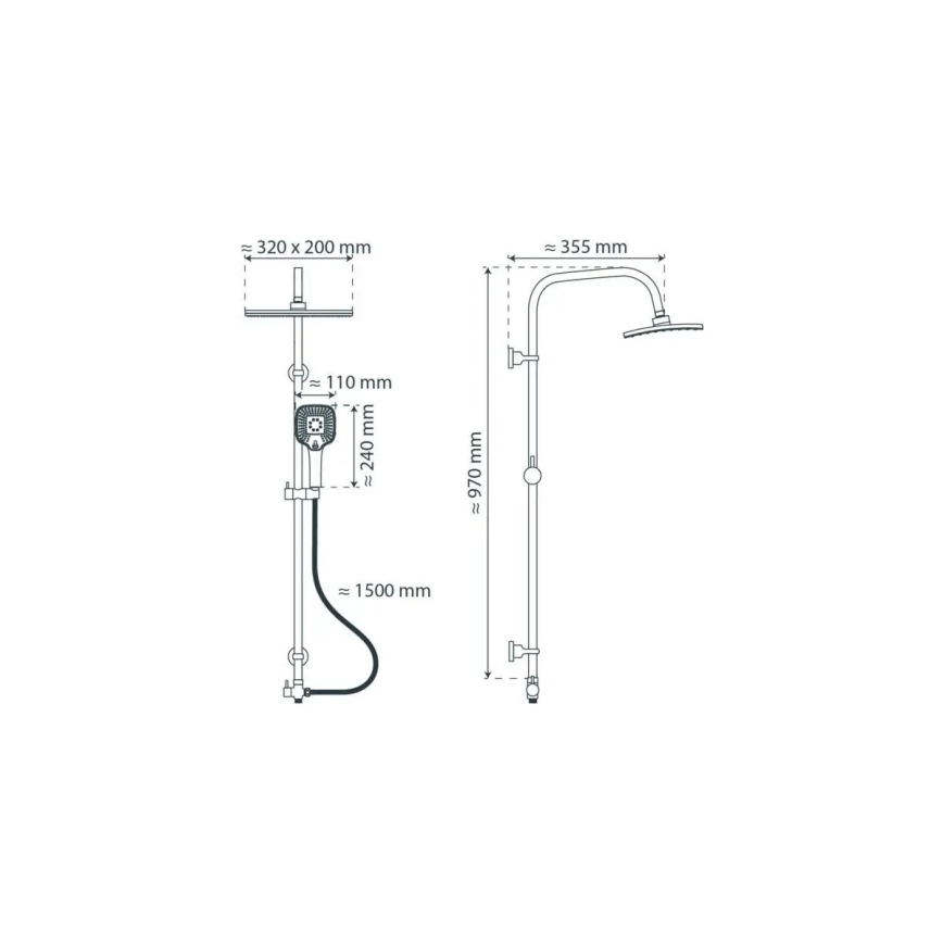 Schütte 60660 - dušikomplekt MALLORCA, läikiv kroom