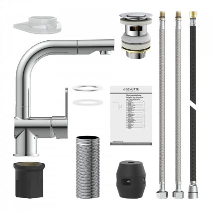 Schütte 79710 - köögisegisti LONDON väljatõmmatava dušiga, läikiv kroom