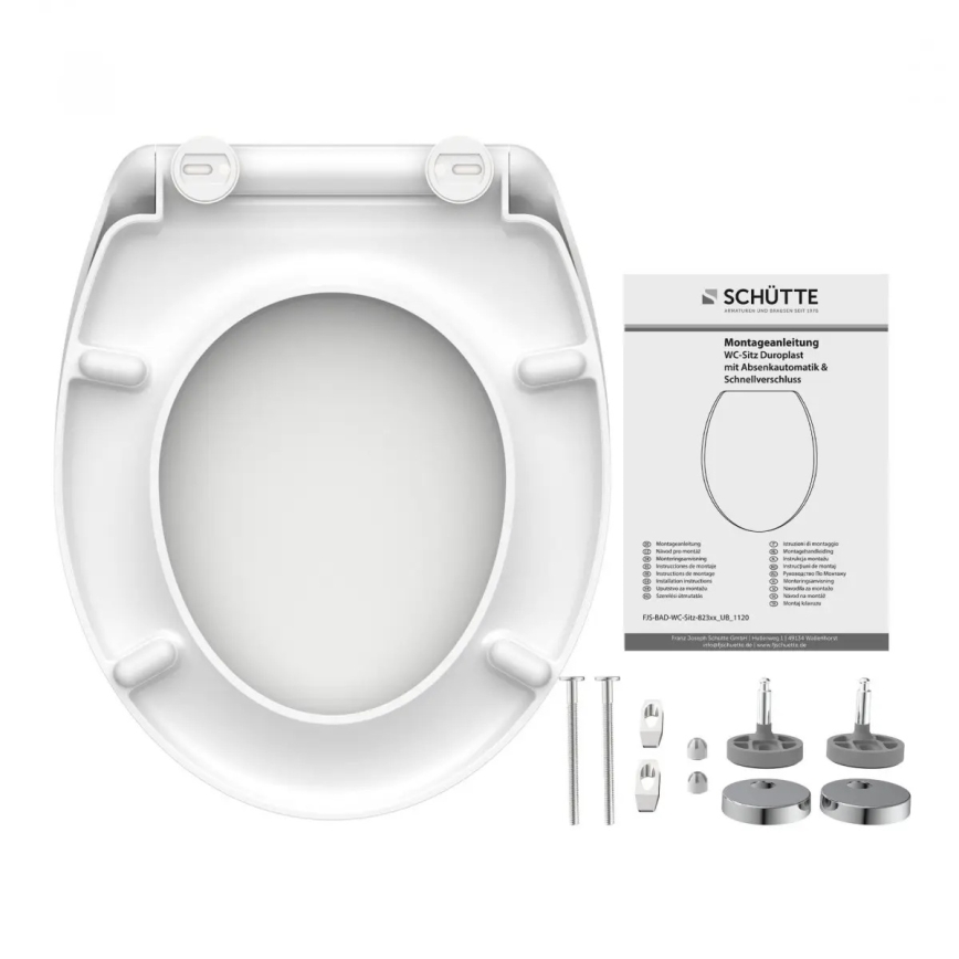 Schütte 82300-A - WC-istme kaas, valge, pehmelt sulguv, duroplastist