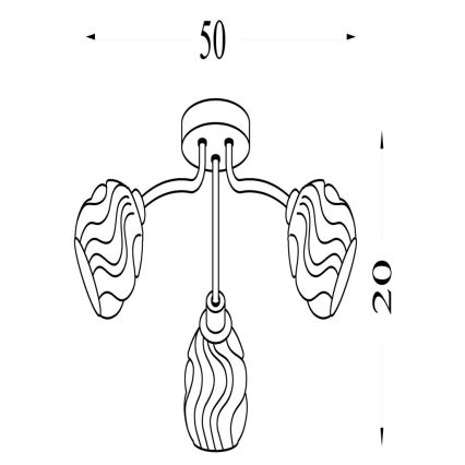 Searchlight - Pinnapealne lühter ASTRAL 3xG9/33W/230V kuldne