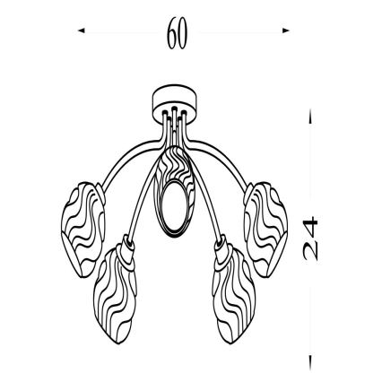 Searchlight - Pinnapealne laevalgusti ASTRAL 5xG9/33W/230V kuldne