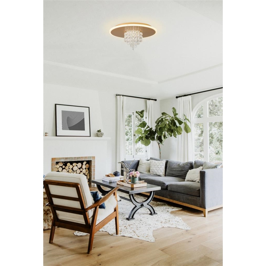 Searchlight - LED-hämardatav laevalgusti DELUGE LED/20W/230V, läbimõõt 31,5 cm, kuldne