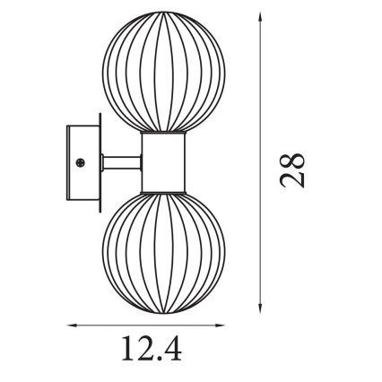 Searchlight - Seinavalgusti LUMINSPHERE 2xG9/7W/230V messing