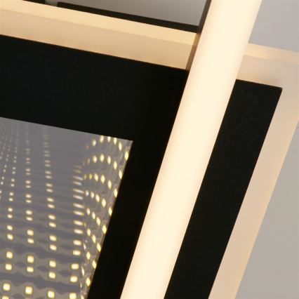 Searchlight - LED hämardatav laevalgusti QUADRATE LED/24W/230V 36x36 cm must