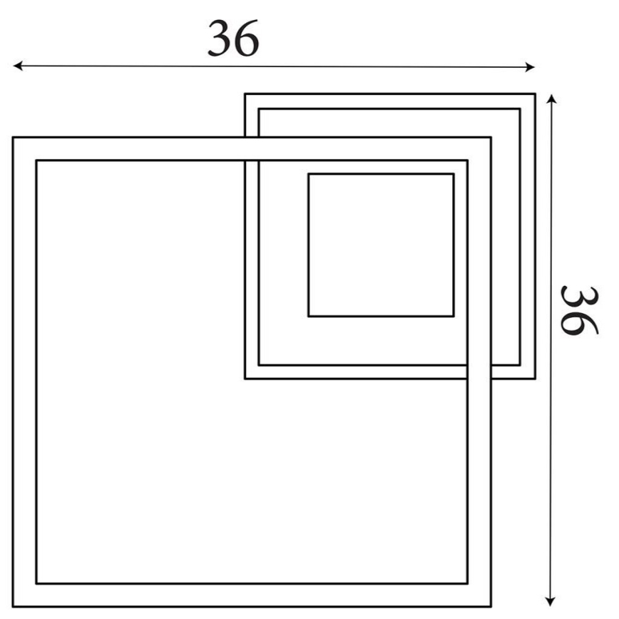 Searchlight - LED hämardatav laevalgusti QUADRATE LED/24W/230V 36x36 cm must