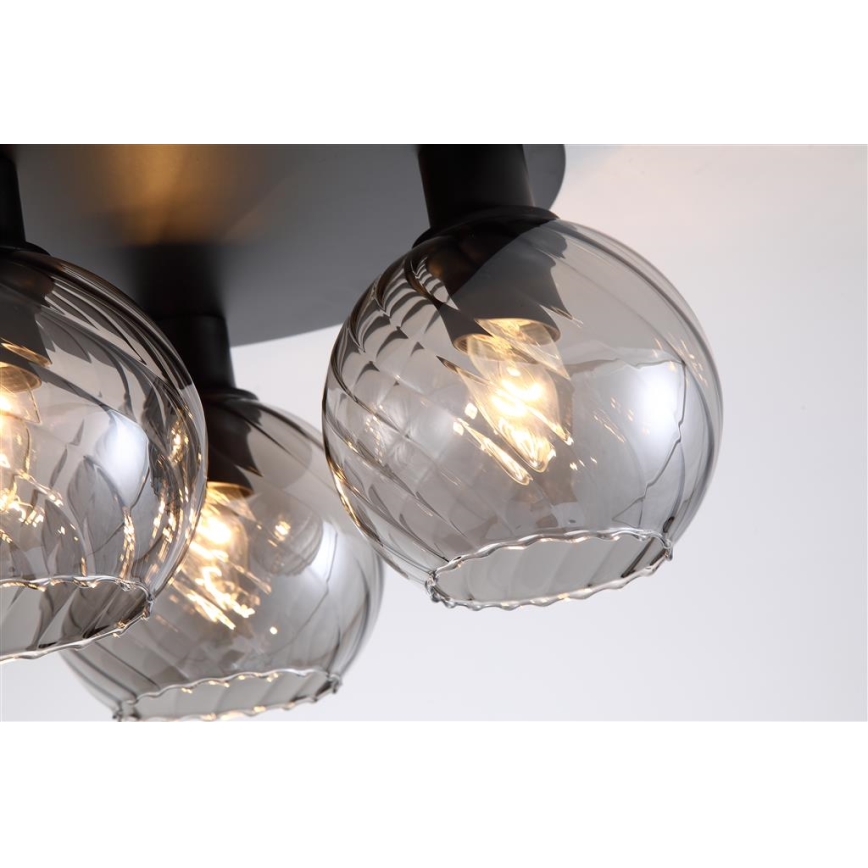 Searchlight - Laelamp RADIANCE 3xE27/60W/230V läbimõõt 37,5 cm must