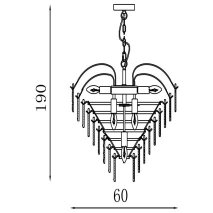 Searchlight - Ketiga lüster FEATHER 10xE14/60W/230V