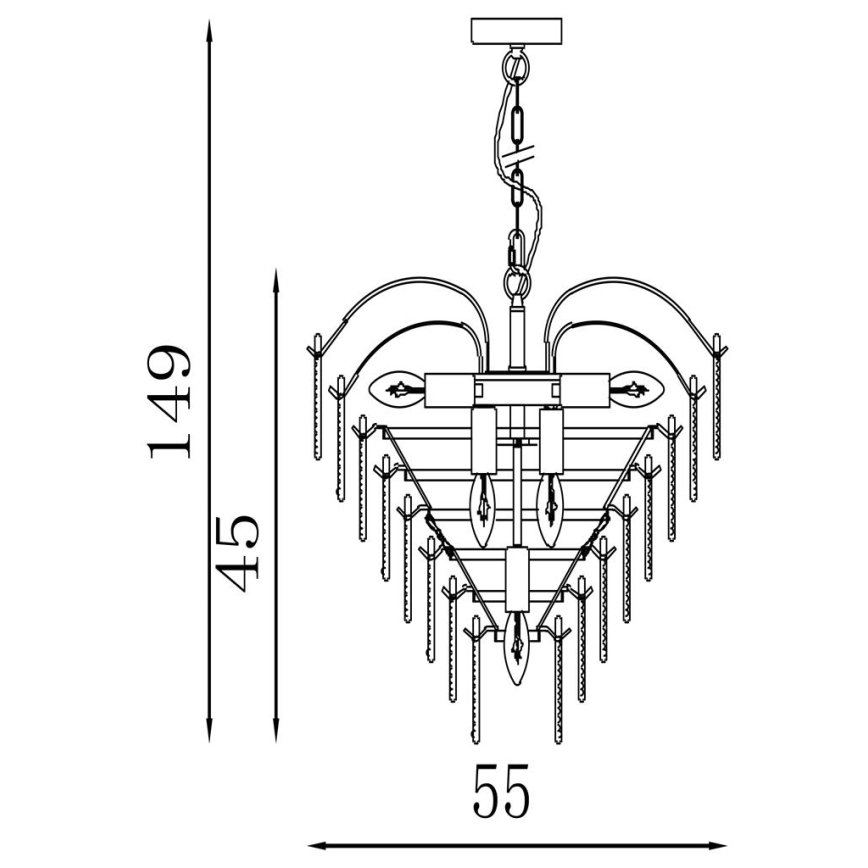 Searchlight - Ketiga lühter FEATHER 6xE14/60W/230V