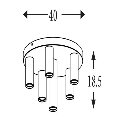 Searchlight - Laelamp TUBES 6xGU10/10W/230V läbimõõt 40 cm