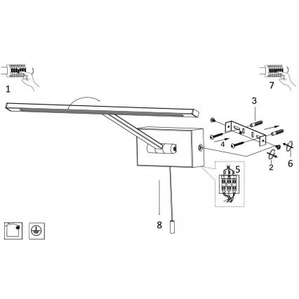 Searchlight - LED Pildivalgusti LED/7,7W/230V läikiv kroom