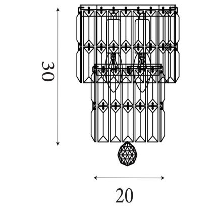 Searchlight - Vannitoa seinavalgusti EMPIRE 2xE14/7W/230V IP44