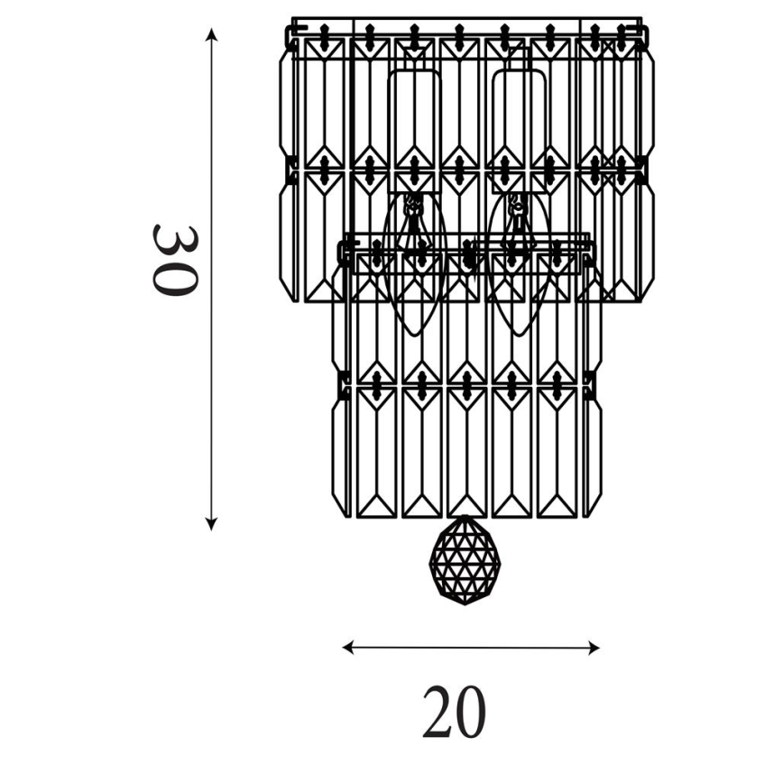 Searchlight - Vannitoa seinavalgusti EMPIRE 2xE14/7W/230V IP44