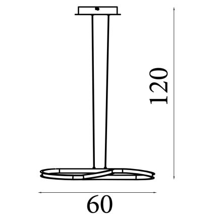 Searchlight - hämardatav LED-ripplühter kaabliga DOODLE LED/40W/230V messing
