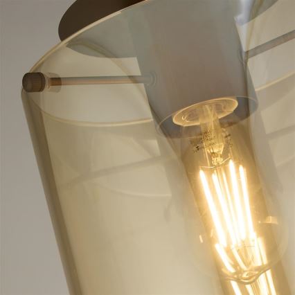Searchlight - laevalgusti SWEDEN 1xE27/60W/230V, läbimõõt 22 cm, pruun/suitsune