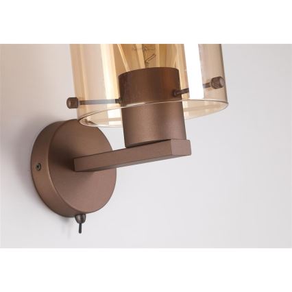 Searchlight - seinavalgusti SWEDEN 1xE27/60W/230V pruun/suitsune
