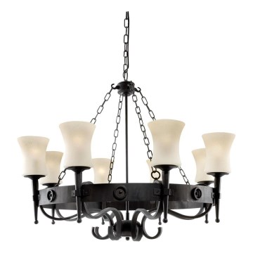 Searchlight - Ketiga lühter CARTWHEEL 8xE27/60W/230V must