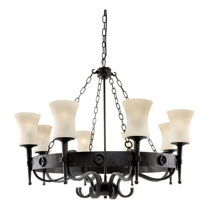 Searchlight - Ketiga lühter CARTWHEEL 8xE27/60W/230V must