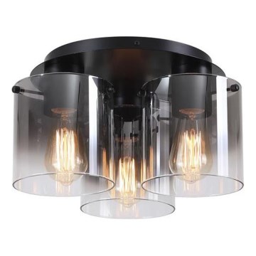 Searchlight - Laelamp SWEDEN 3xE27/60W/230V läbimõõt 39 cm must/suitsuhall