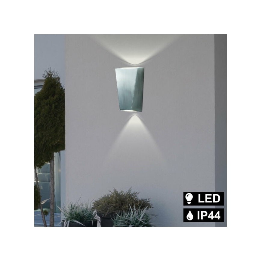 Searchlight - LED Seinavalgusti õue OUT 2xGU10/3W/230V IP44 hõbe