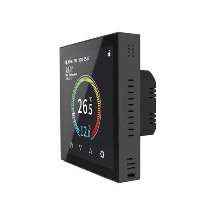 Seina sisse paigaldatav termostaat 230V must Wi-Fi Tuya