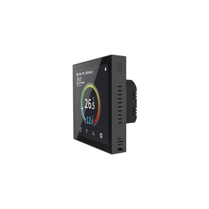 Seina sisse paigaldatav termostaat 230V must Wi-Fi Tuya