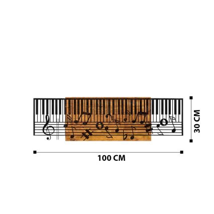 Seinakaunistus 100x30 cm klaver puit/metall