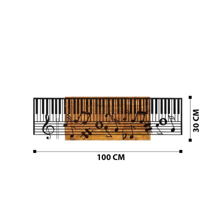 Seinakaunistus 100x30 cm klaver puit/metall