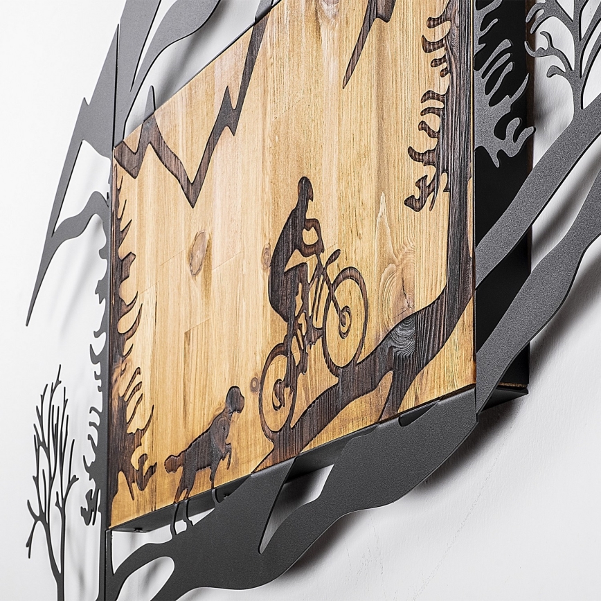 Seinakaunistus 110x65 cm mootorratta sõit puit/metall