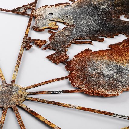 Seinakaunistus 120x60 cm maailmakaart metall