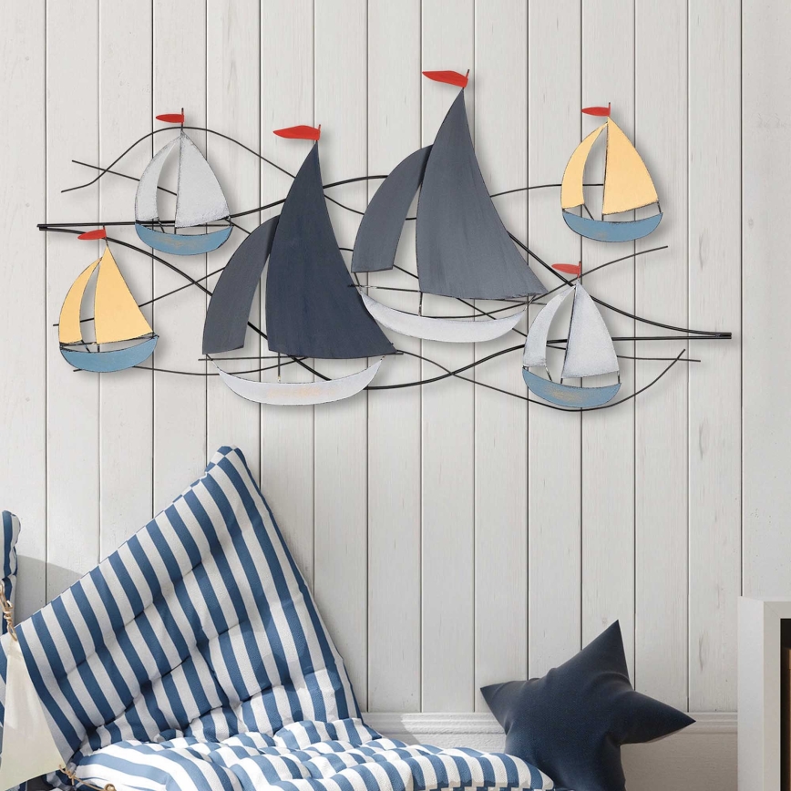 Seinakaunistus 120x60 cm purjekad metall