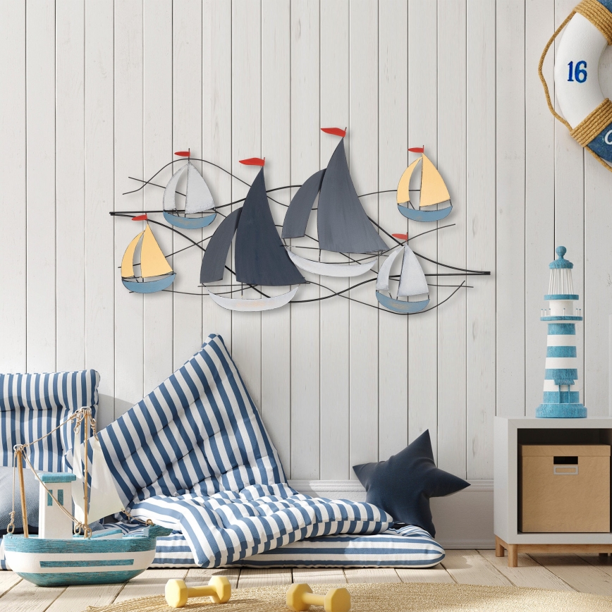 Seinakaunistus 120x60 cm purjekad metall