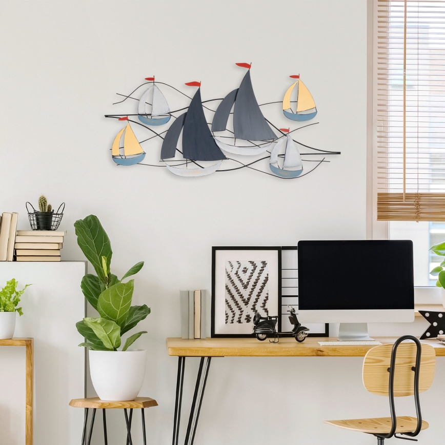 Seinakaunistus 120x60 cm purjekad metall