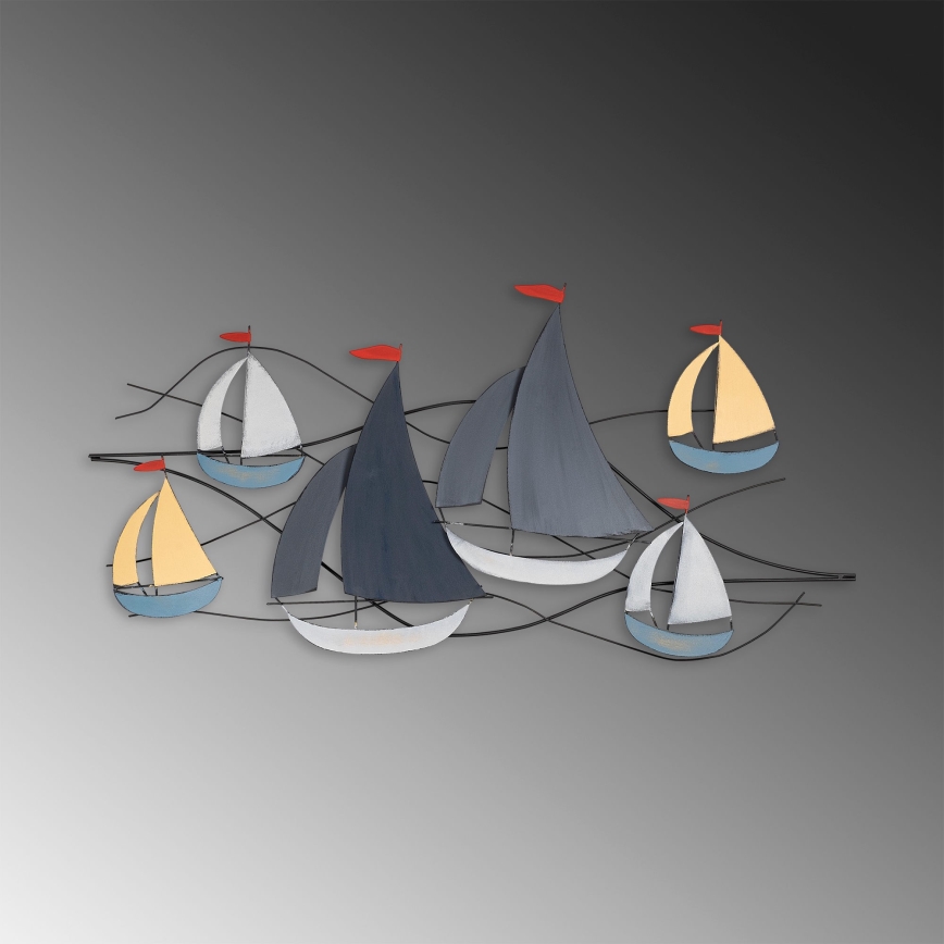 Seinakaunistus 120x60 cm purjekad metall