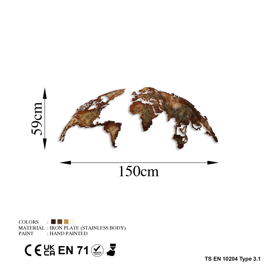 Seinakaunistus 2 tk 150x59 planeet metall