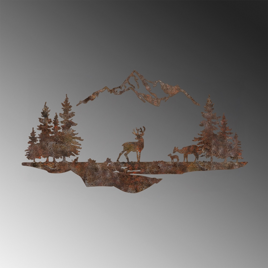 Seinakaunistus 2 tk 70x38 cm hirv metall/pruun