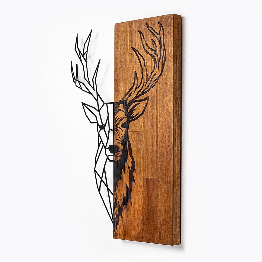 Seinakaunistus 36x58 cm hirv puit/metall