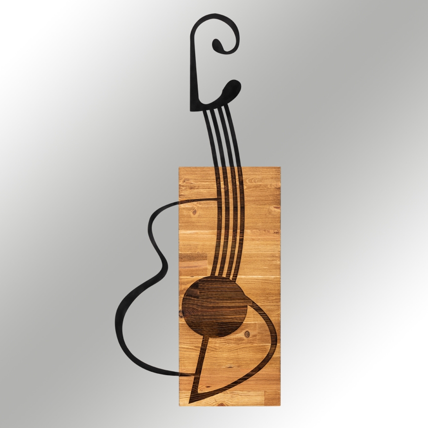 Seinakaunistus 39x93 cm kitarr puit/metall