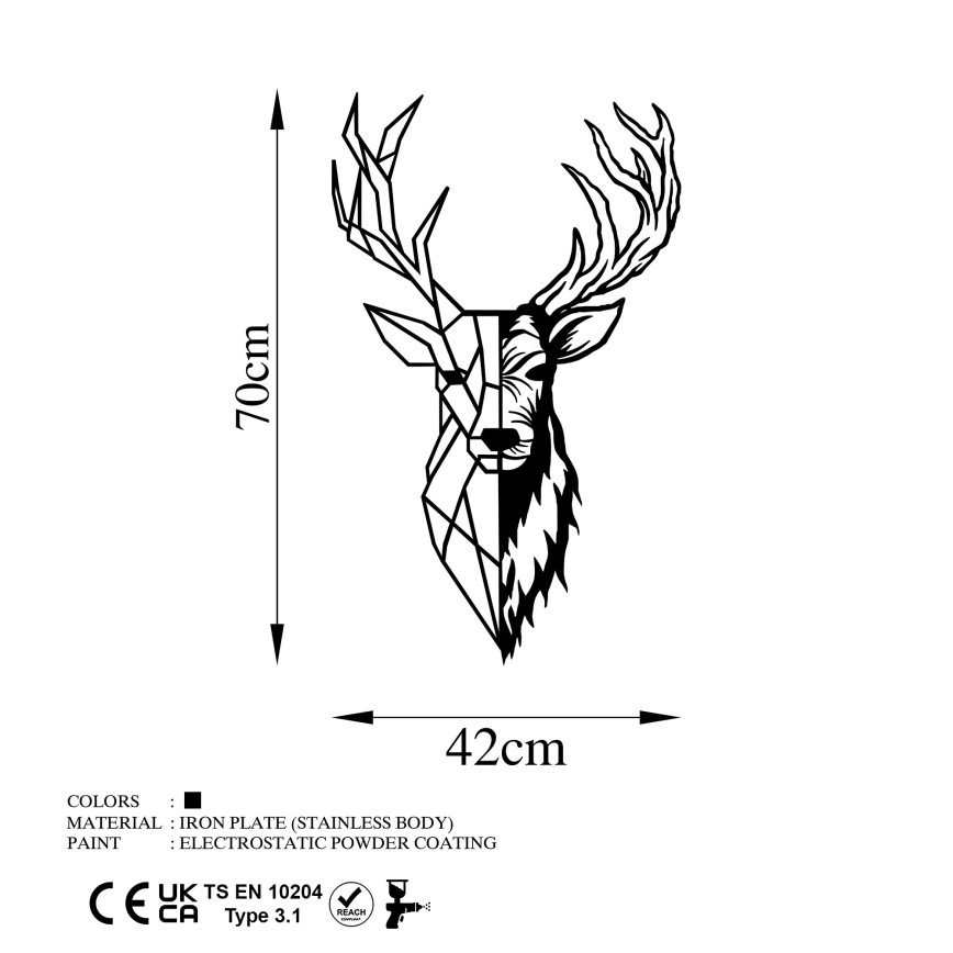 Seinakaunistus 42x70 cm hirv metall