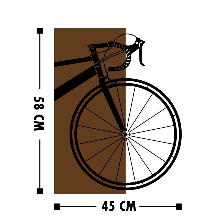 Seinakaunistus 45x58 cm bike puit/metall