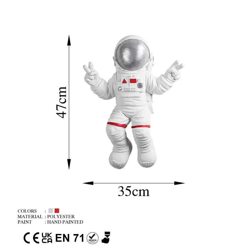 Seinakaunistus 47x35 cm astronaut hõbedane