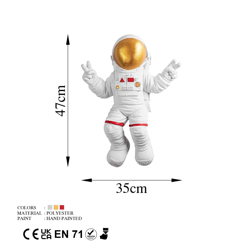 Seinakaunistus 47x35 cm astronaut kuldne