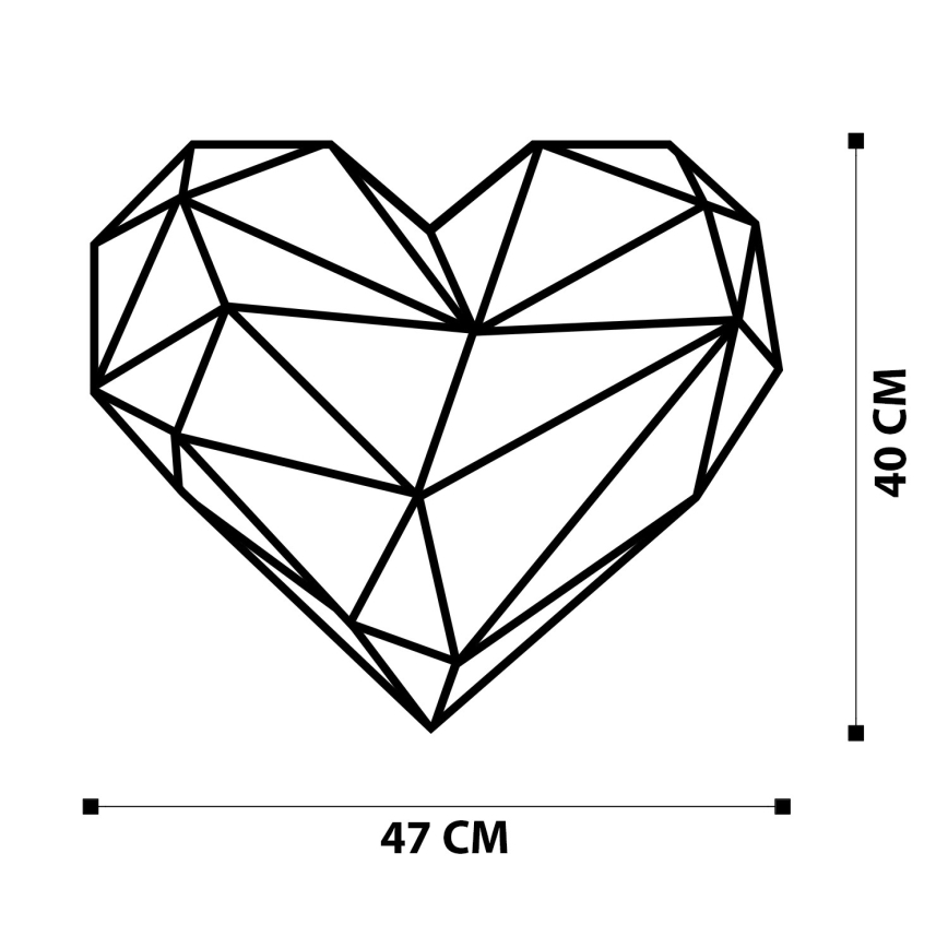 Seinakaunistus 47x40 cm süda metall