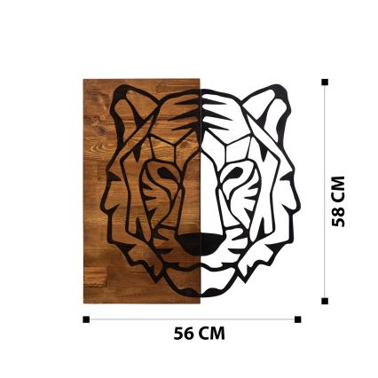 Seinakaunistus 56x58 cm tiiger puit/metall