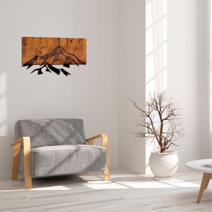 Seinakaunistus 58x36 cm mäed puit/metall