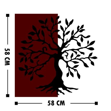 Seinakaunistus 58x58 cm puu puit/metall