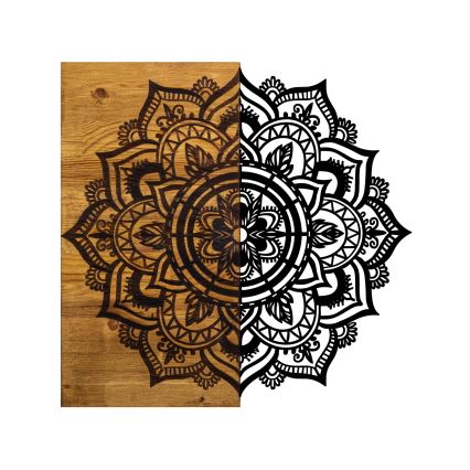 Seinakaunistus 59x58 cm mandala puit/metall